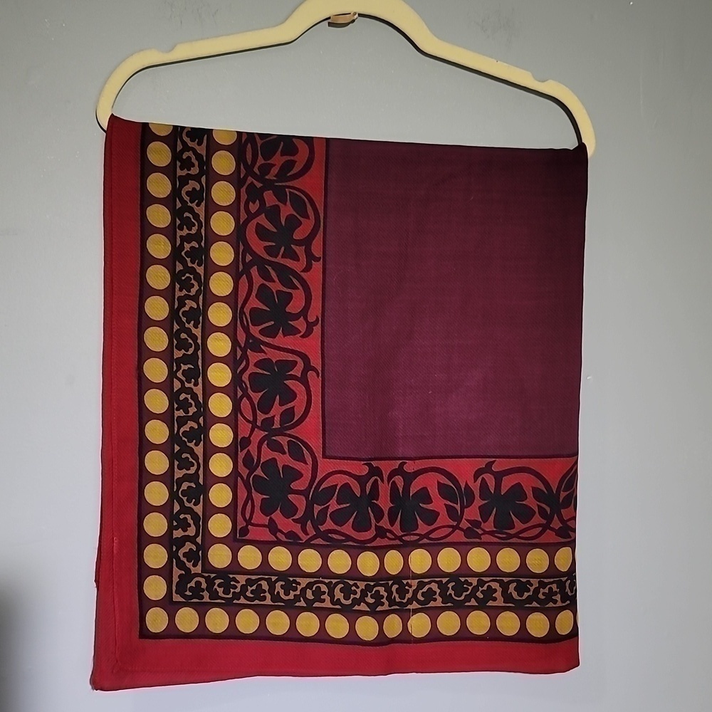 Perry Ellis Vintage Bohemian 90's Red Scarf